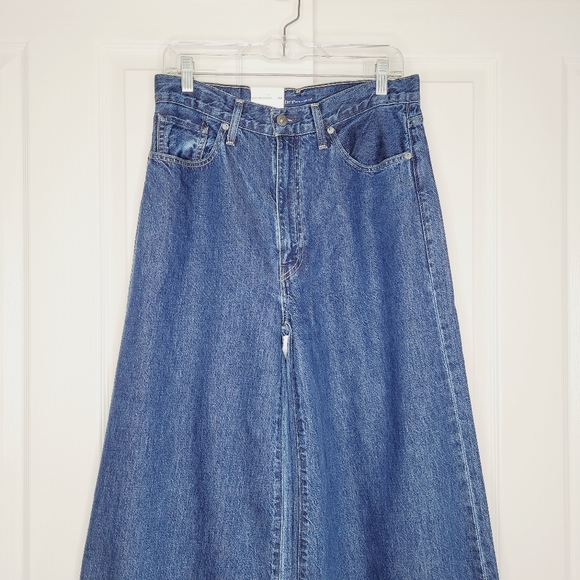 Levis Made & Crafted Womens Denim Jean 25 Full Flare High Rise Dark Blue New - Picture 2 of 11